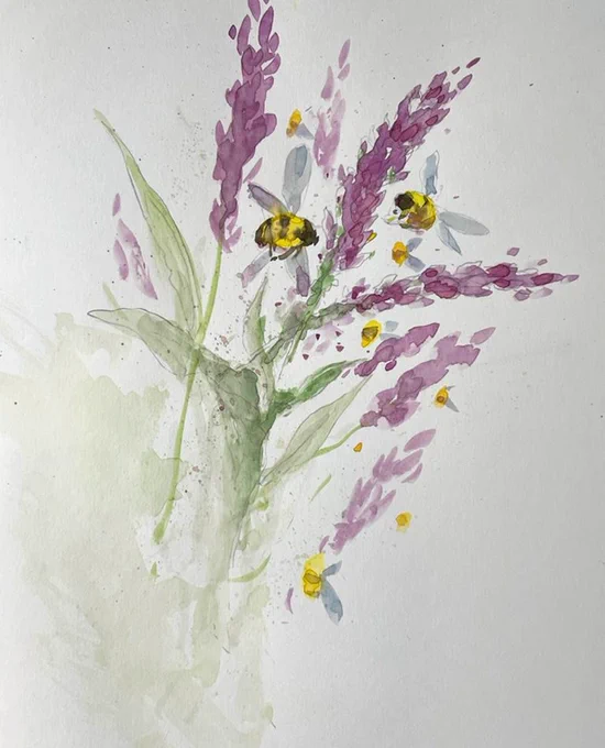This is an #aquarel artwork I made for my brother in law's honey brand, as he is a #beekeper if you remember. I love the medium and how it incorporates flaws into beautiful imperfections! #traditionalart