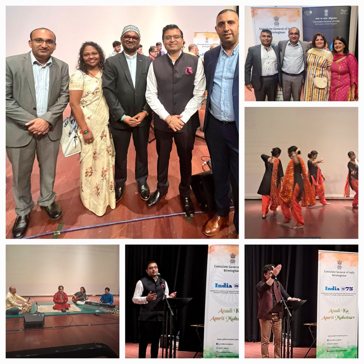 ChoksiVimal's tweet photo. It was a wonderful experience to attend an event @CGI_Bghm"Azadi ka Amrut Mahotsav" 🇮🇳to celebrate 75 years of Indian Independence with friends and family. Pleased to welcome such events in Manchester. Brilliant performances by talented artists 👏 https://t.co/YEE4amTB0L