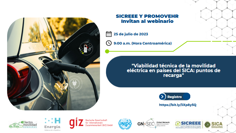 SICREEE_SICA's tweet photo. Webinario | "Viabilidad técnica de la movilidad eléctrica en países del SICA: puntos de recarga", organizado con PROMOVEHR y el apoyo de #GIZ - #UNIDO y #GNSEC
🗓 25 de julio
⏰9:00 a.m. (Hora Centroamérica GMT-6)
Registro ➡ https://t.co/ZQO4r2iTm6 https://t.co/zpg3ZBQ5Sx