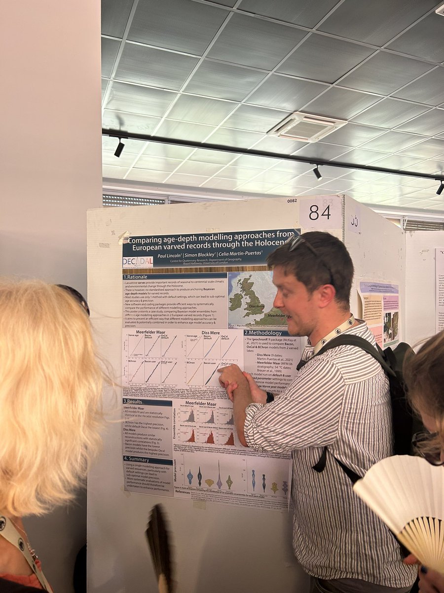 Palaeo_Decadal's tweet photo. Great first day at @InquaRoma2023. Our DECADAL team have shared some of our work! Our PDRA @DrPLincoln showed the differences in age modelling techniques, and @CMartinPuertas has been showcasing her new illustrated children’s book, and introduced our policy co-production approach https://t.co/8LMBa3qRsL