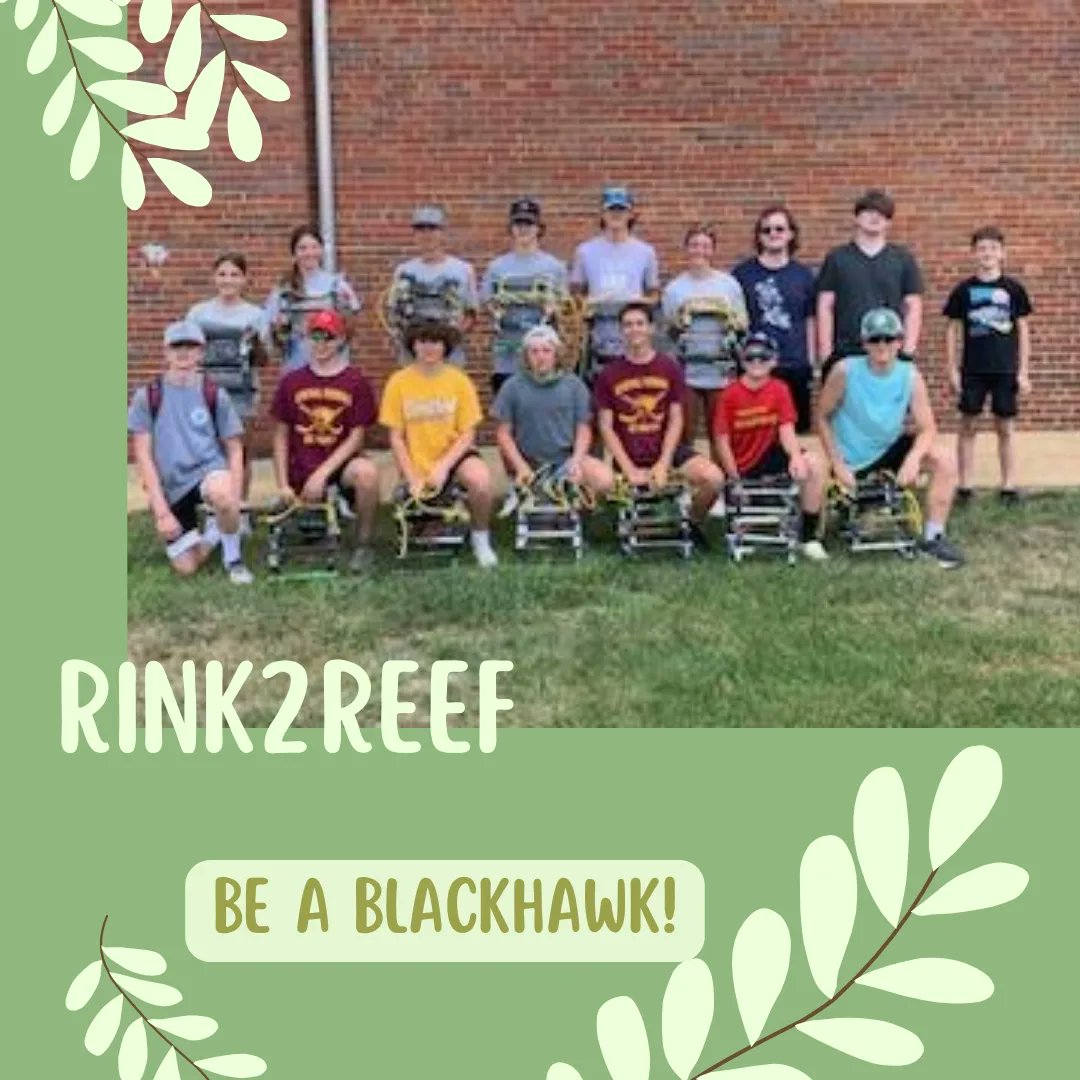 TR Blackhawks assisted Central Regional HS Hockey Team in building artificial oyster reefs as a part of the <a href="/Rink2Reef/">Rink2Reef</a> project. The reefs are created from broken hockey sticks &amp; will be placed in the water to help clean up coastal waterways.
Thank you to all who participated.