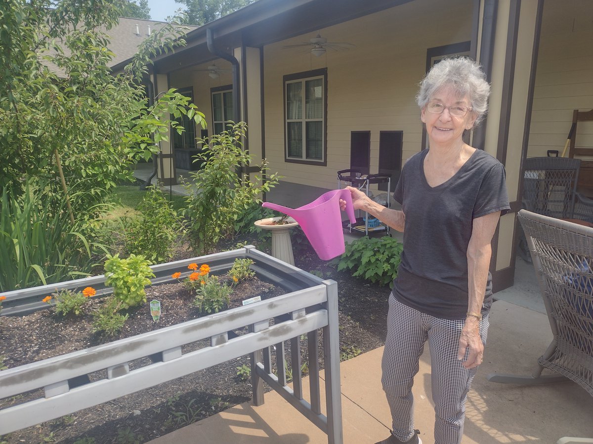TheLegacyES's tweet photo. We've been incorporating a variety of outdoor and creative activities into our daily rhythms program.  Be sure to stop and smell the flowers and check out some of our residents artwork on display! https://t.co/9QuME2xrif
