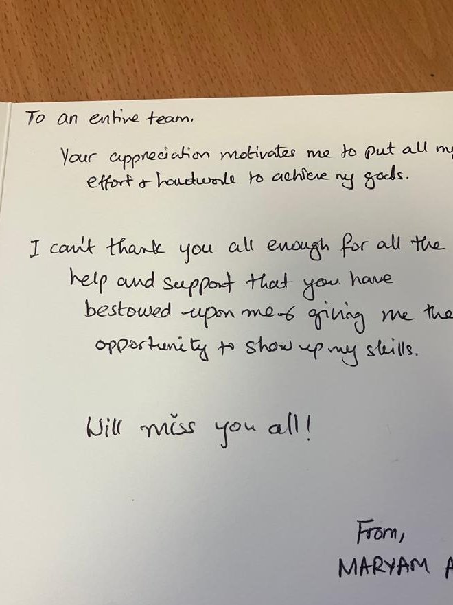 championingGEH's tweet photo. Wishing one of our volunteer superstars the very best of luck as she starts her new role. Congratulations Maryam, we're over the moon for you!! Thanks for all the time you have given to us and thank you for the lovely gift and kind words 💙💙🙏 @GEHNHSnews #volunteers #volunteer https://t.co/rToMhF5Luc