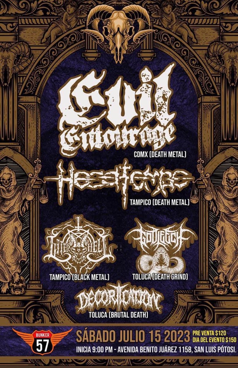 BBeat105's tweet photo. Eventos de este fin de semana:
14 jul
- #LaPiedadLiveMusic, #MetalMayhemNights, @koltdown. @BeristainEntmt
- #ForoElMictlán el #KeepItHorrid, #HorridSight, @Tranatopsy
15 jul
- #Shoah en #LaCantinaDelRock
- En #SLP, #EvilEntourage en #Bunker57
#StayBlast
#BlastBeat105 https://t.co/K20wdIqB8W