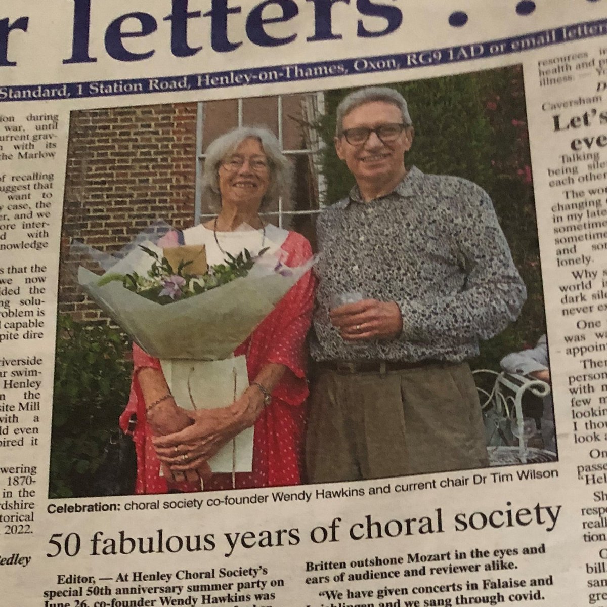 Check out todays @henleystandard for a love letter about #music #singing #choralmusic from our wonderful co-founder Wendy Hawkins. We may not all be able to sing at #BBCProms starting tonight but we can sing with a fab local choir. If you are local to #henley - join us! 🎶🎶🎶