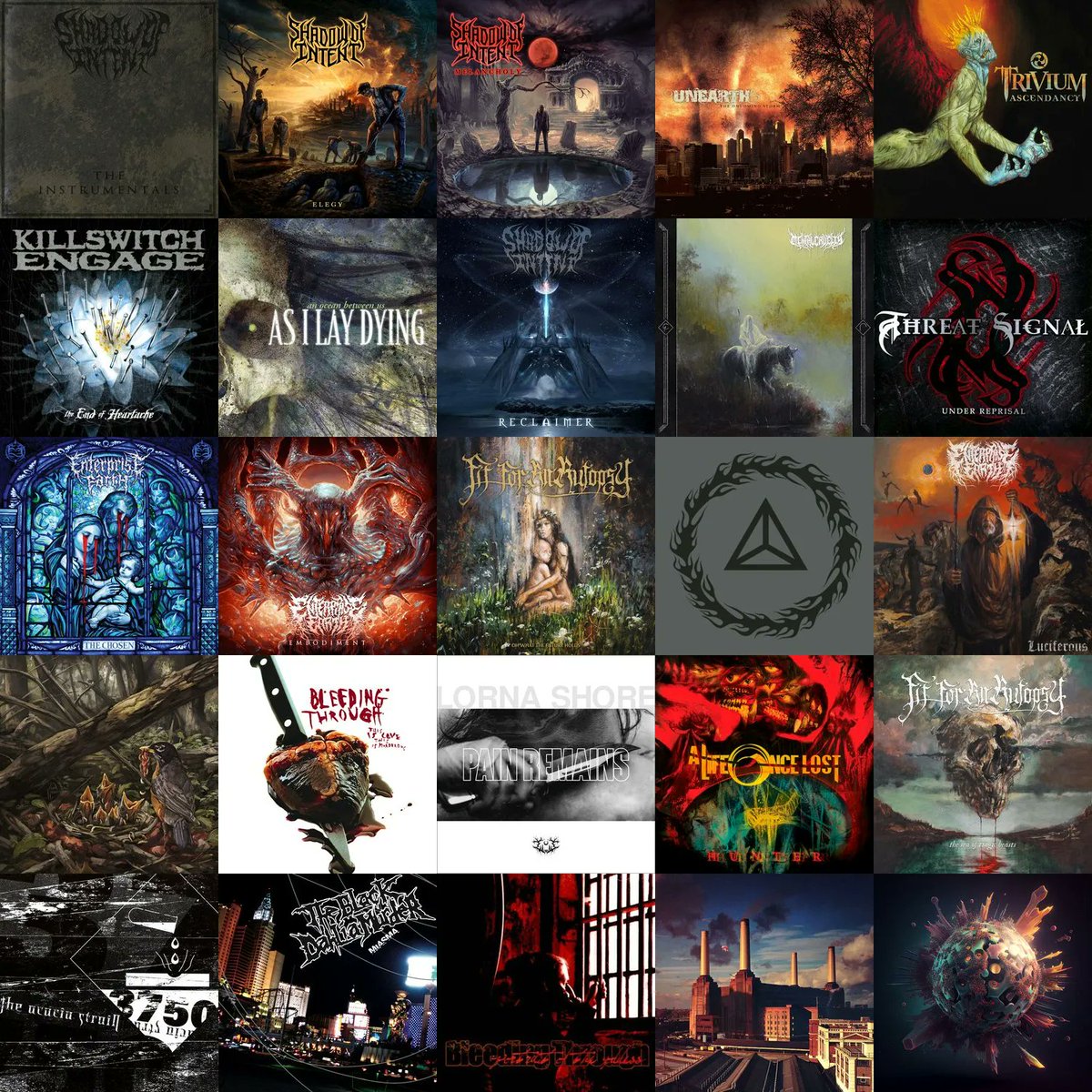 Here's my 5×5 that got me through the week! This week I listened to a wonderful playlist I created centered around Shadow of Intent/Enterprise Earth/FFAA since I think they go wonderfully together. 2003-2006ish metalcore was huge this week for me as well.