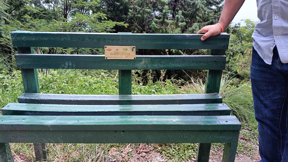 DharmaDawadi1's tweet photo. Need collective action from all stakeholders to tackle plastic waste. Here is one innovative solution @STLRPNepal  initiated by recycling shampoo bottles to rest benches (#5) and signage (#10) installed in Budanilkantha Municipality.
@KalpanaSarkar8 @UNDPNepal @Mani_Lamichhane https://t.co/dZFnZ7bSZ1