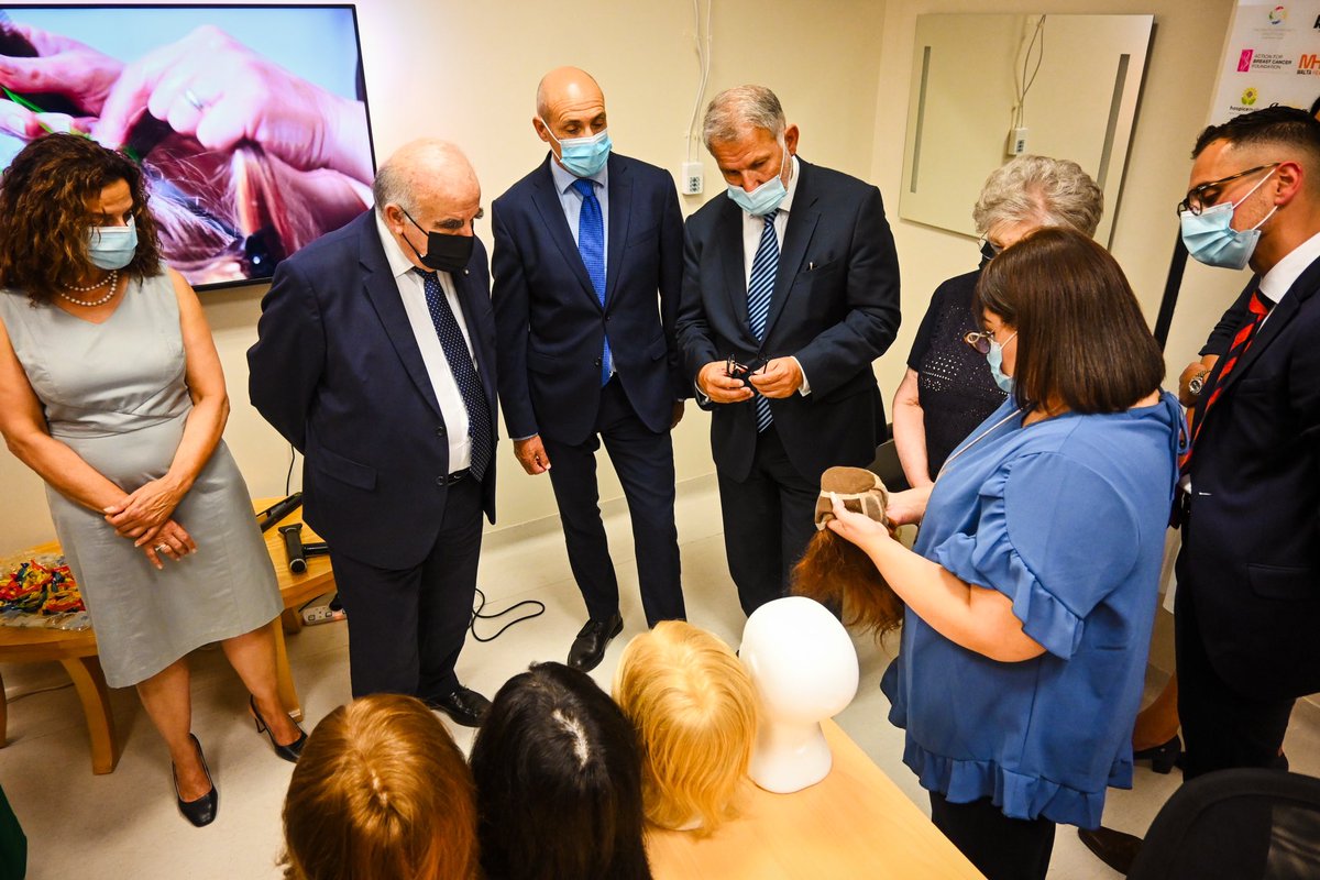 chrisfearne's tweet photo. Pleasure to accompany HE President George Vella @presidentmt at Sir Anthony Mamo Oncology Centre #SAMOC - many thanks to the hundreds of #hairdonors who make it possible to give many of our patients a psychological boost! https://t.co/3nhBXHvsHX