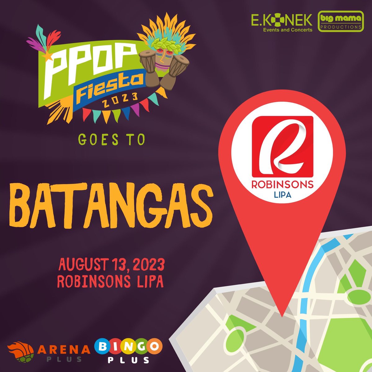 After Gapan, Nueva Ecija! Here are the remaining 4 cities included in the Batch 1 of PPOP FIESTA TOUR 2023! 

#CaviteLeg #PampangaLeg #CebuLeg #BatangasLeg

5 more cities for Batch 2 before the GRAND PPOP FIESTA!