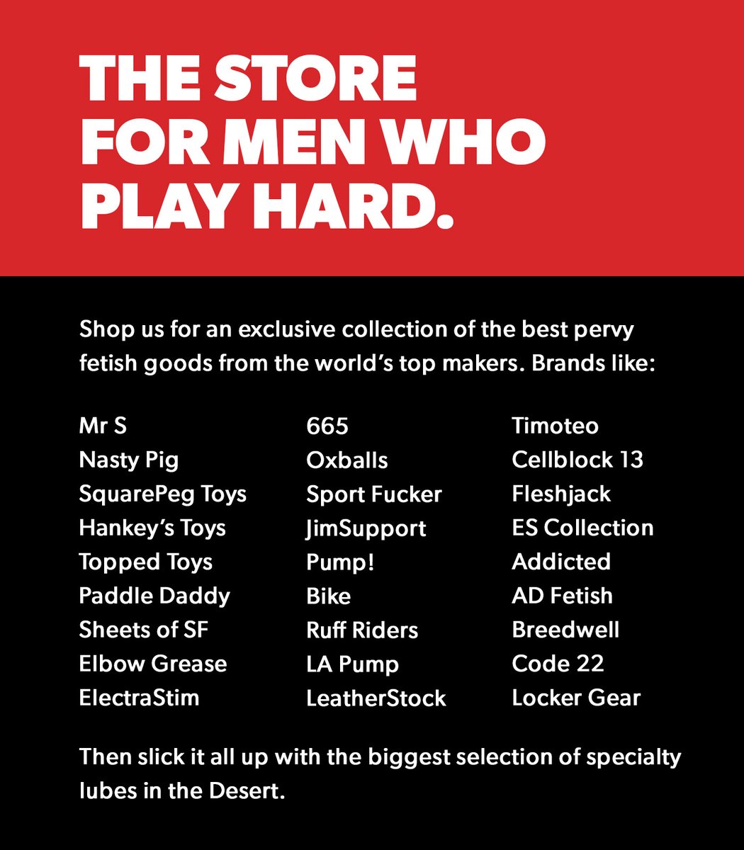 Thanks <a href="/gearleather/">Gear Leather</a> for donating some really great raffle prizes! Check out their awesome pervy fetish gear, toys and clothes! 650 E Sunny Dunes Rd, Palm Springs