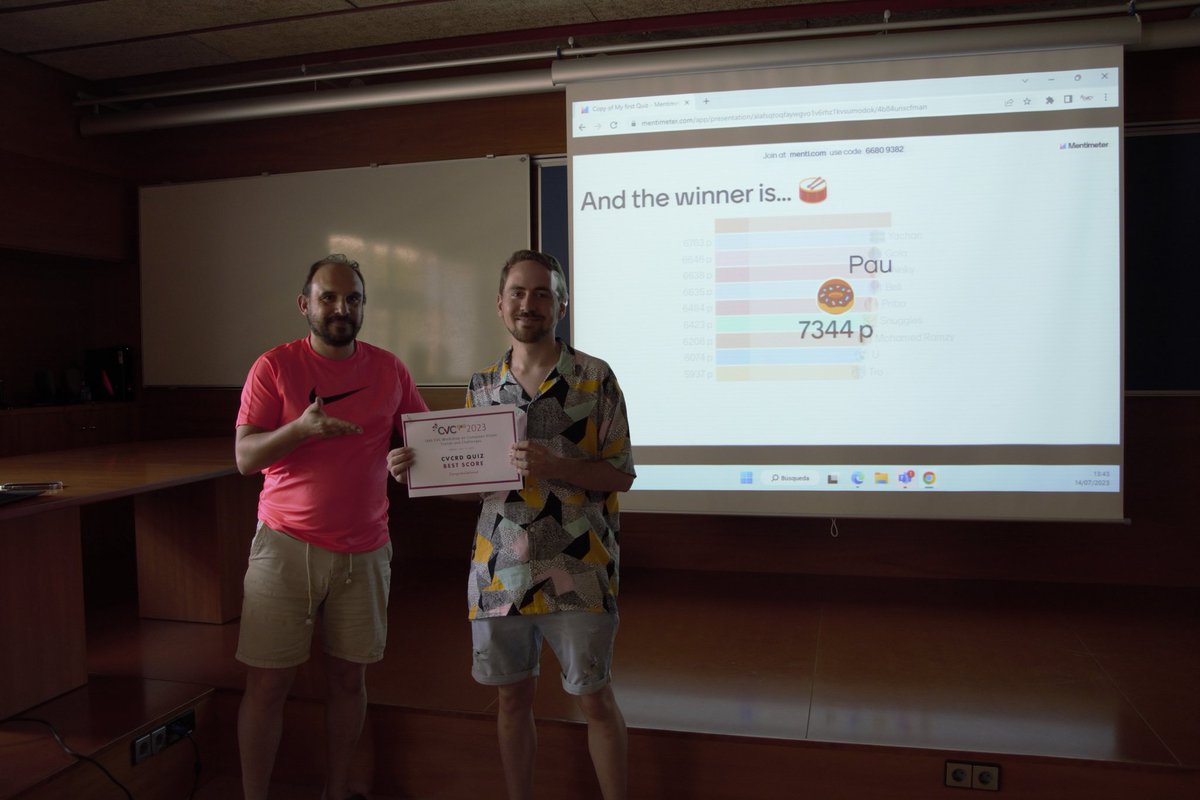 CVC_UAB's tweet photo. And the winner is...

🏆@hector_laria for the best presentation (2nd year in a row)
🏆 Pau Torras for the best quiz score (2nd year in a row)
🏆 Khanh Nguyen for the best poster

Congratulations!!👏🎉

#CVCpeople #phdlife https://t.co/IdpPvVTXjs