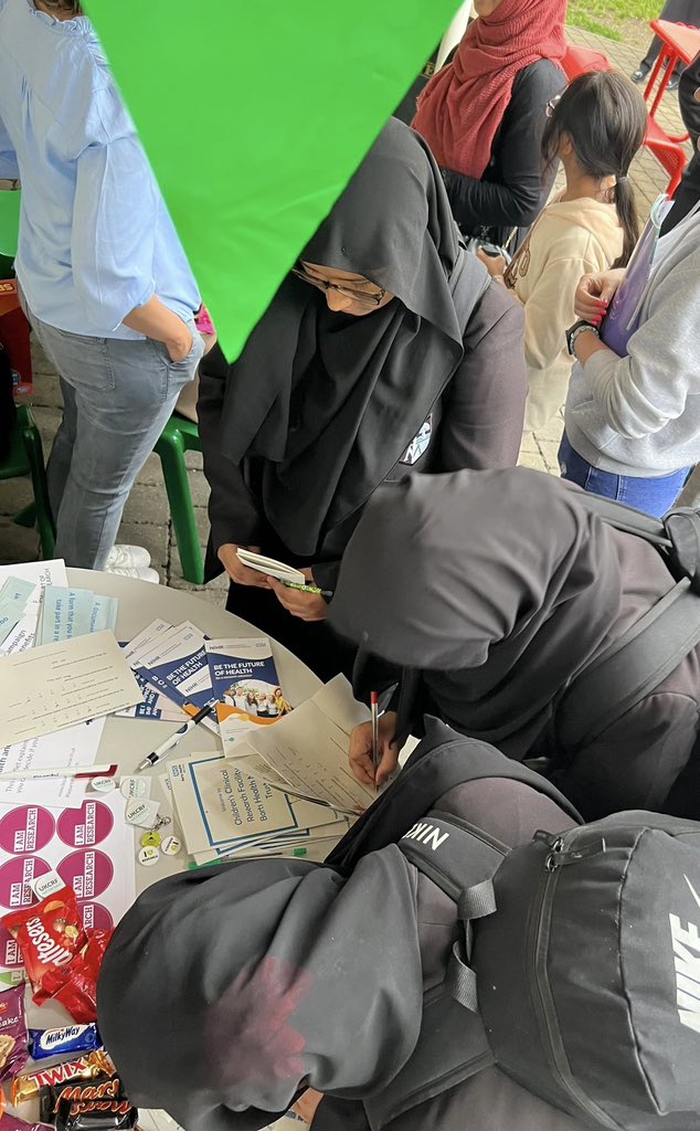 Our team spent the afternoon at the Summer Fayre @MorpethSch! Despite the rain, it was all smiles and lots of engagement with children about #research! #bepartofresearch