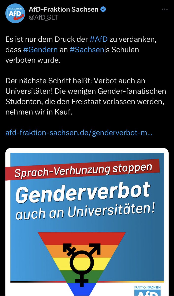 ElyaMConrad's tweet photo. Links: Aktuelles Bild der AfD für „Gender-Verbot“.

Rechts: u.a. Rosa Winkel der Nationalsozialisten um queere Menschen zu markieren.

Aber klar, die AfD ist keine faschistische Partei, deren Ideologie sich am NS orientiert. Gehen Sie weiter, es gibt hier nichts zu sehen. https://t.co/txUU2DQtdD