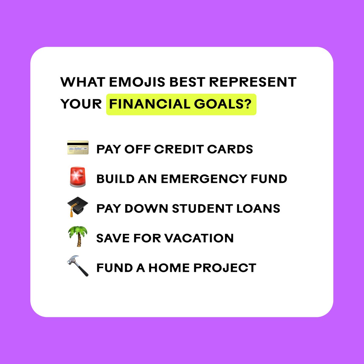 SplashFinancial's tweet photo. Happy #WorldEmojiDay! 🥳🪩💃⭐ (...there’s just so many to love). Any of these emojis resonate when it comes to your financial goals? Let us know in the replies!

#splashfinancial #personalfinances #financialfreedom #financialgoals https://t.co/wZiBq8J0bp