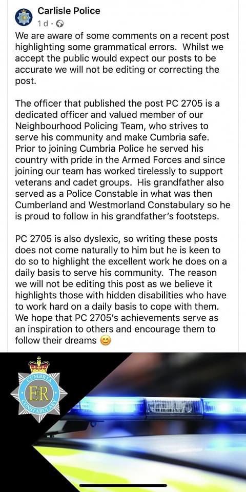 UKCopHumour's tweet photo. Have so much love for this from @CarlislePolice https://t.co/CmfhmxzkFO