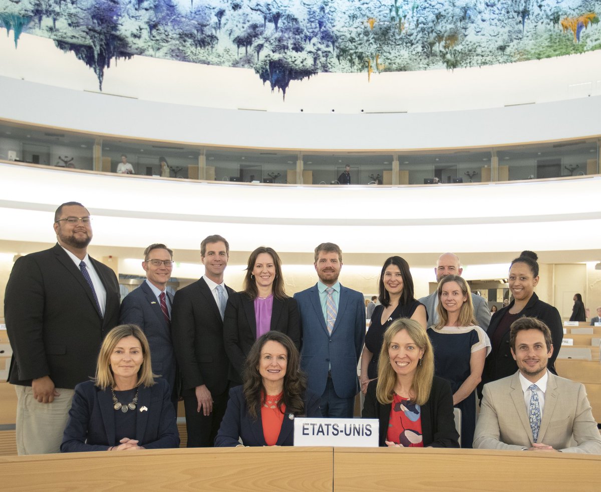 USAmbHRC's tweet photo. A heartfelt thanks to our dedicated teams in Geneva and Washington. Your commitment and tireless efforts have made our achievements this session possible. Each step towards enhancing human rights is thanks to you! #ProgressThroughPartnership https://t.co/6W5KkPcKyq