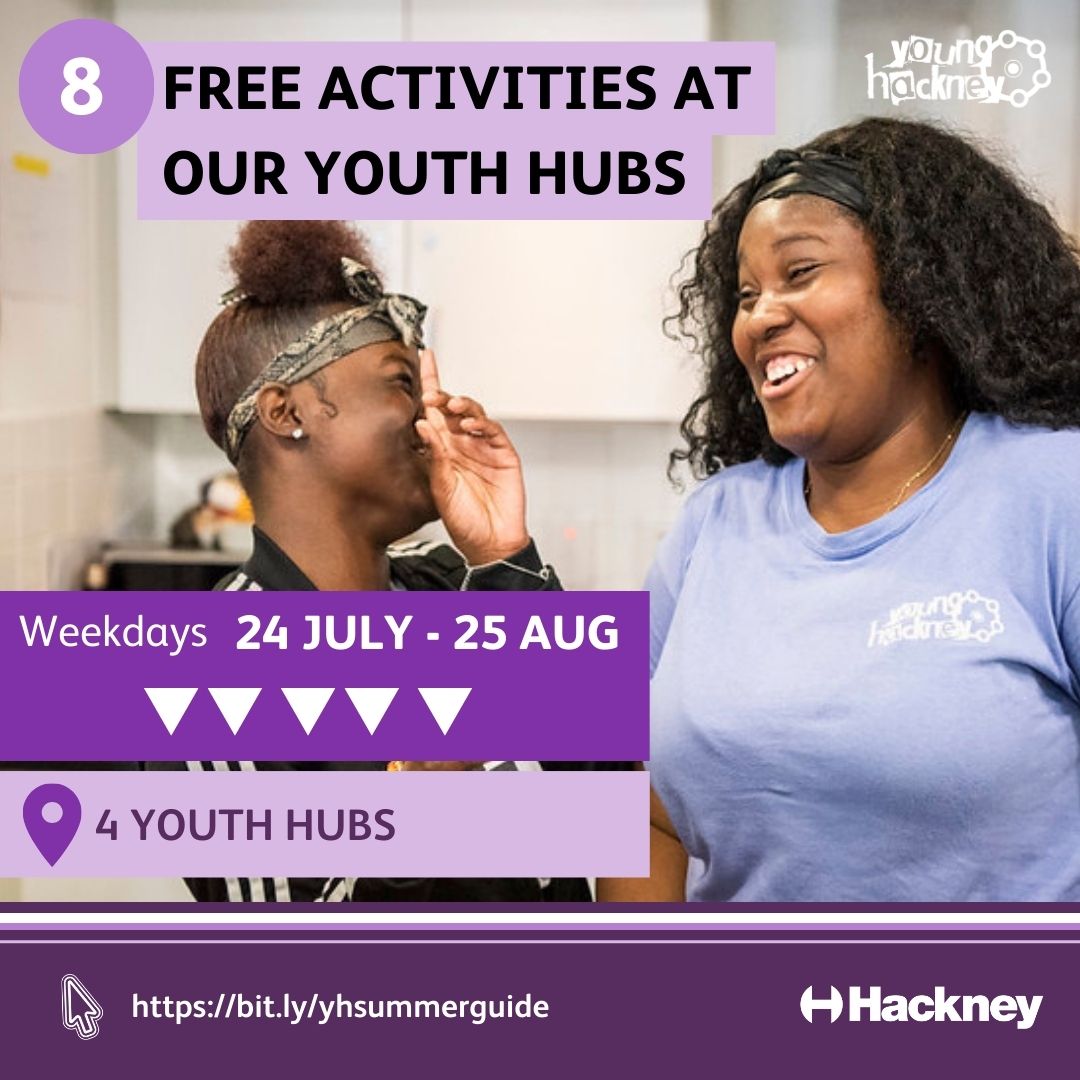 😎The countdown to the summer continues with our fantastic <a href="/younghackney/">Young Hackney</a> youth hubs and all the free activities they offer at no.8! 

Find out more in the Summer Guide -  bit.ly/yhsummerguide