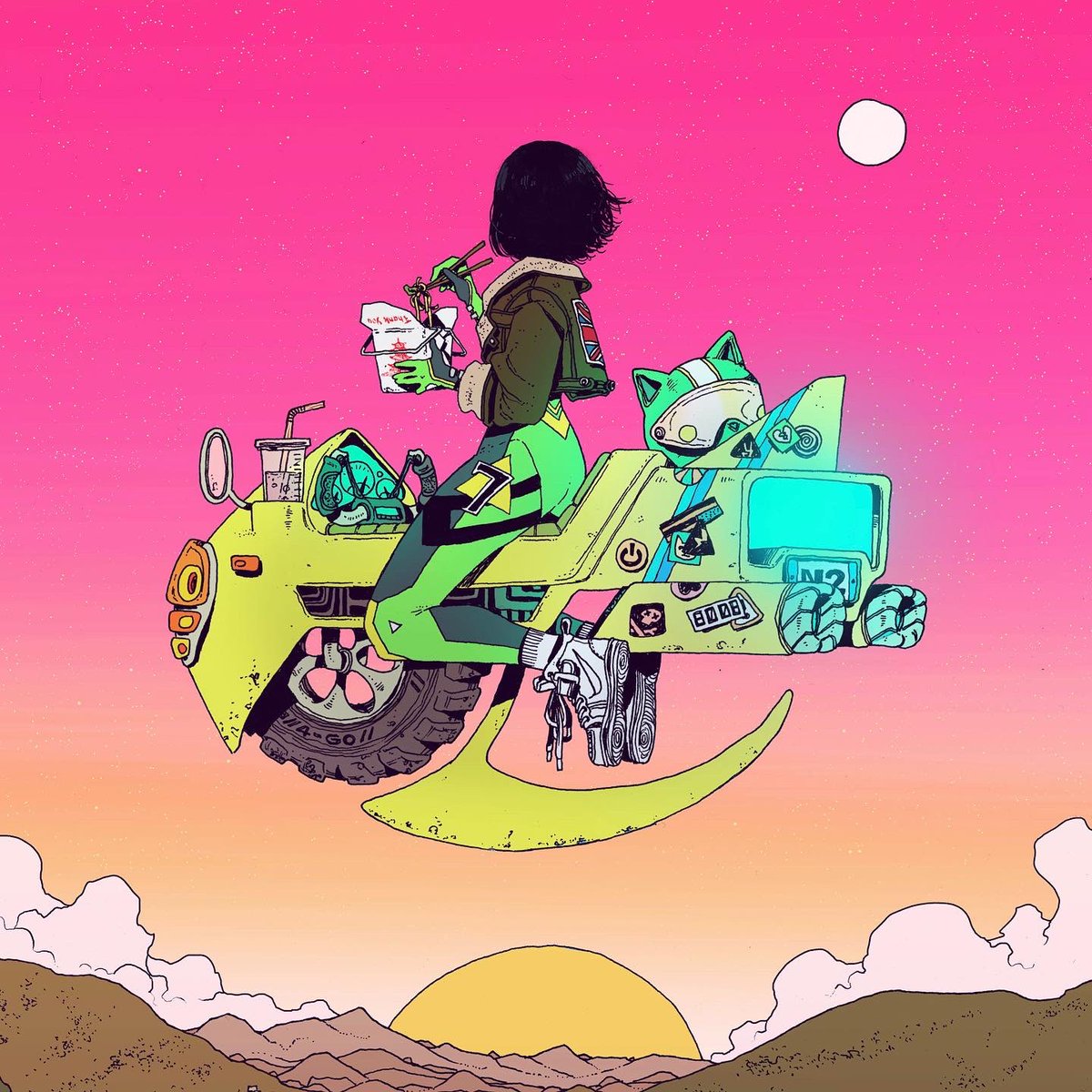 Threw some colours on noodle space girl