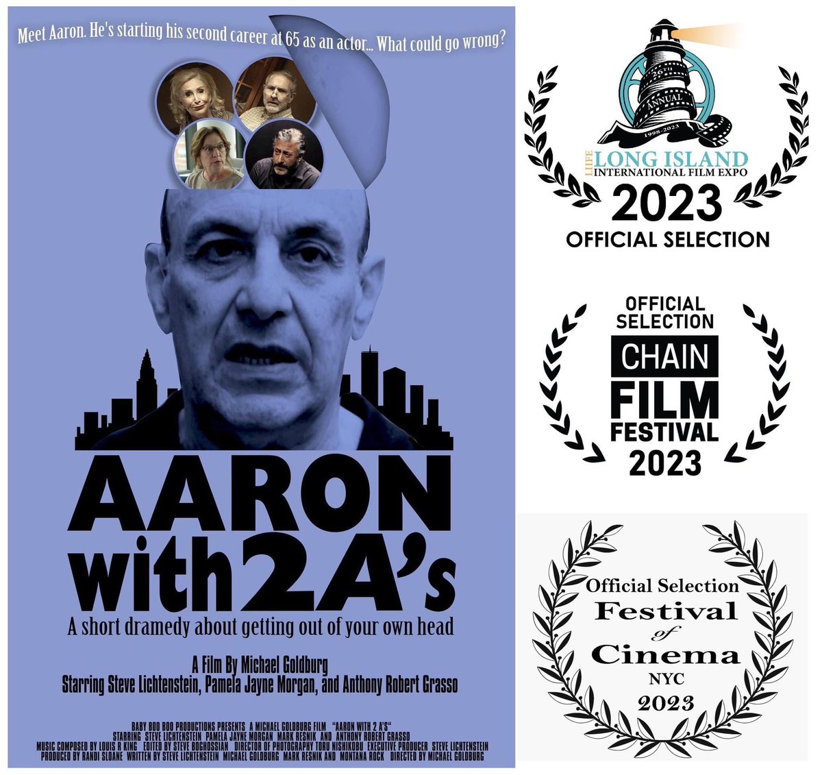 michaelgoldburg's tweet photo. Thrilled to be back and screen our award-winning AARON WITH 2A’S at these 3 amazing NY festivals: @LIIntlFilmExpo Sat July 22 @ 4pm
@ChainFilmFest Fri Aug 11 @ 6pm
@FestofCinemaNYC Sun Aug 13 @ 1pm. Info and tickets at each of their pages/sites! Thanks so much for having us, all! https://t.co/hzFeSol0kp