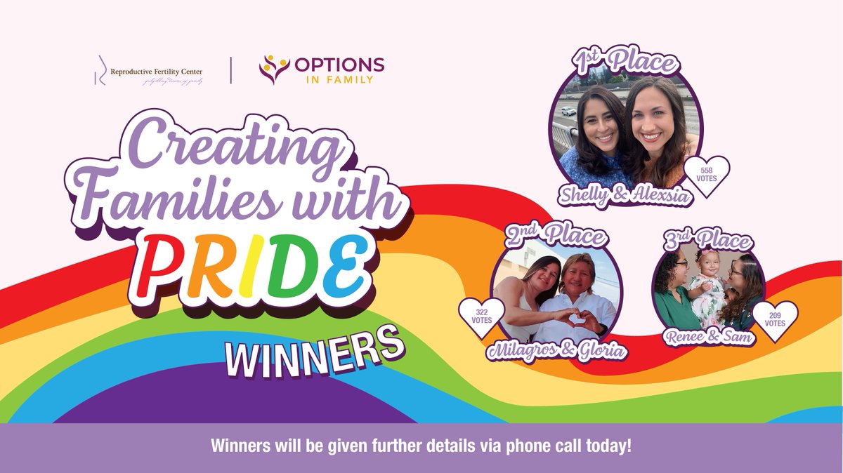 Here are our winners🌈❤️
Congratulations to these three extraordinary families!

Thank you to everyone who participated and voted, all your heartwarming stories truly inspired us.

#creatingfamilieswithpride #giveaway #ivf
