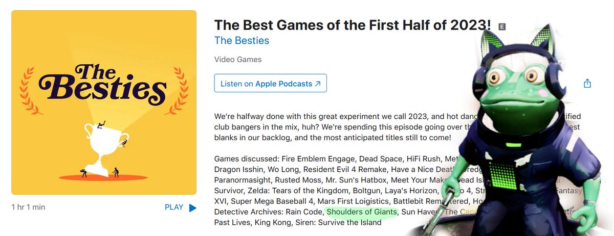 MovingPiecesIO's tweet photo. Woah! Thank you @thebestiespod for the shout out in last week's Best Of 2023 So Far episode. Truly an honor 🙏 https://t.co/CfM7UUDrd6