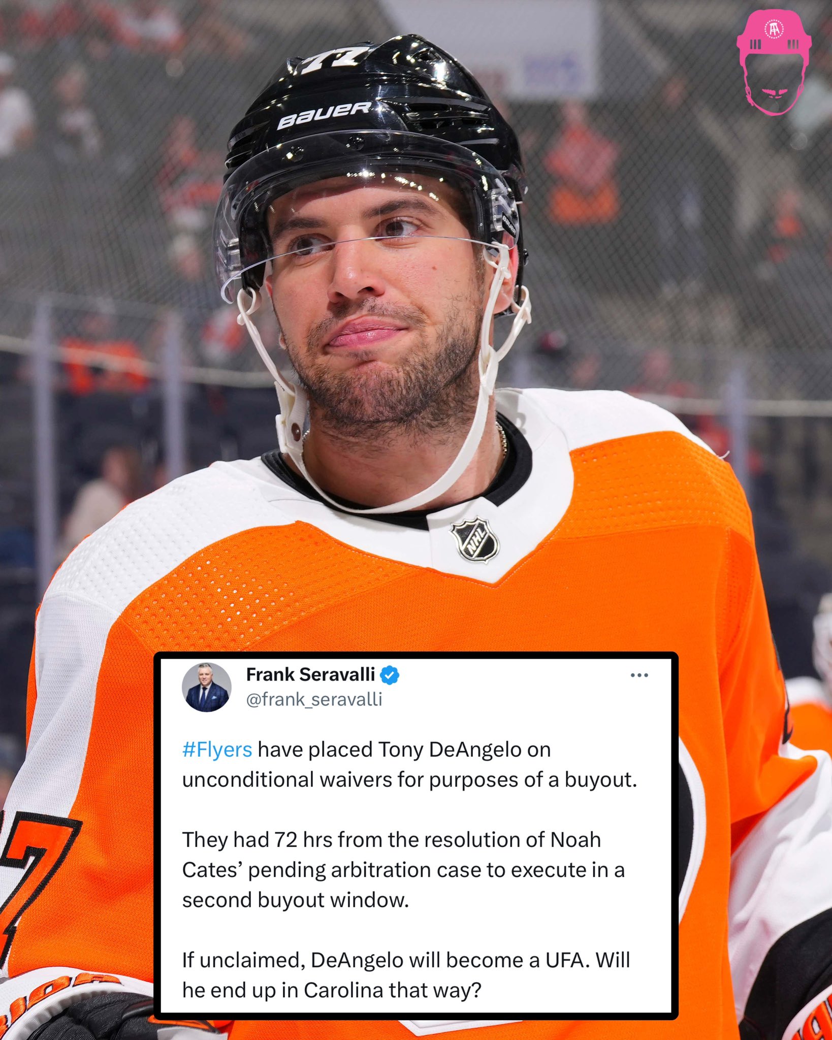 Flyers Place DeAngelo on Waivers for Buyout