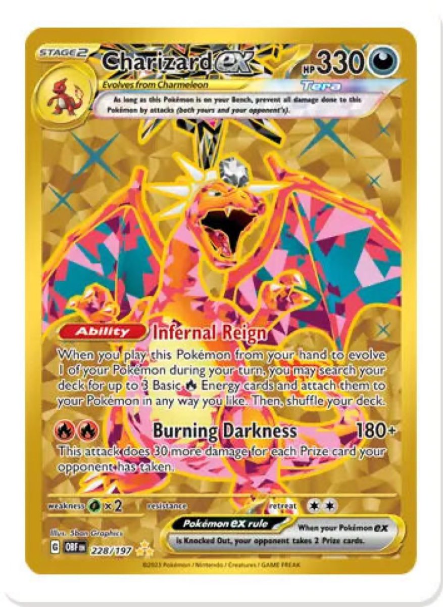 Wellthe Golden Charizard ex from Obsidian Flames is real