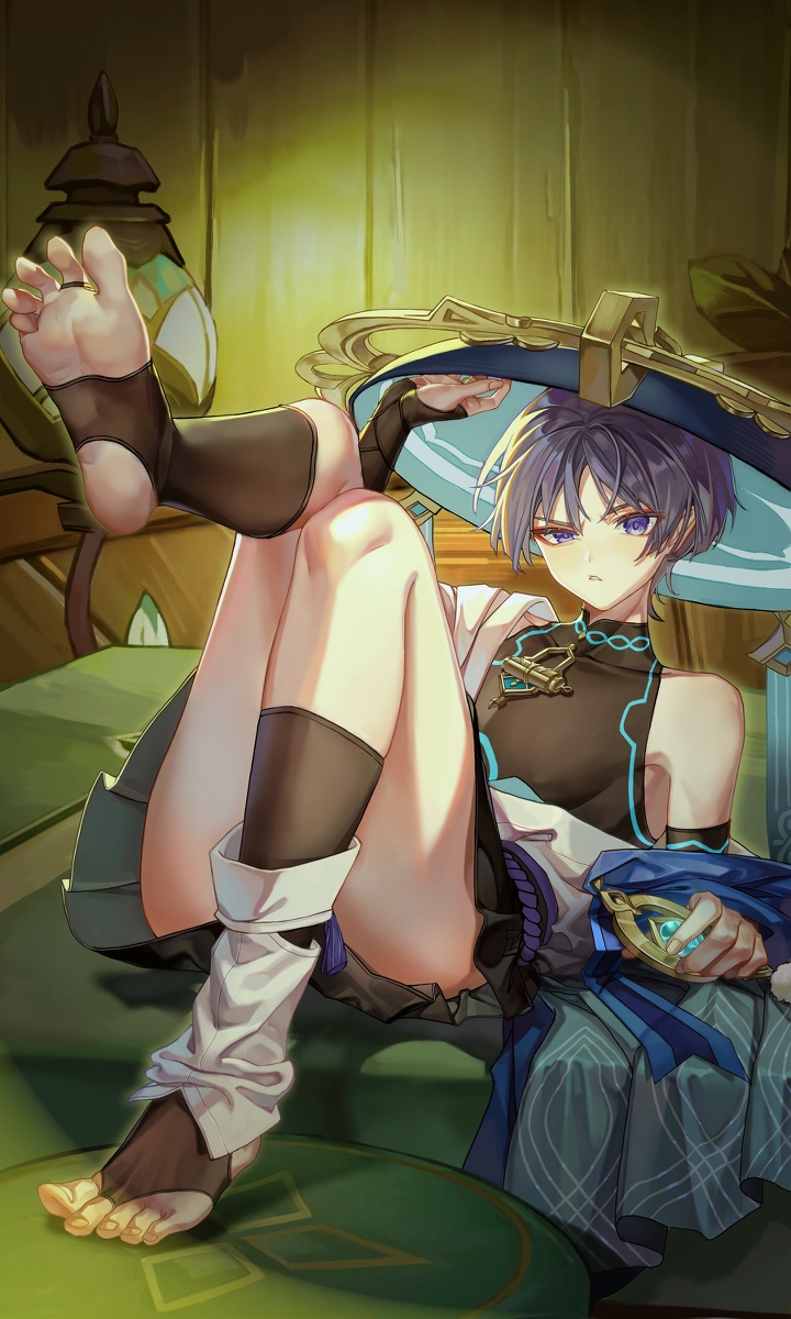 "Oh so you think I look breedable? As if if you'll ever get the chance to even undress me, you pathetic horny degenerate."

- Lewd portrayal of Scaramouche/Wanderer from Genshin~
- Bratty power bottom, you'll have to work HARD to get even a look at his amazing ass.
- Selective