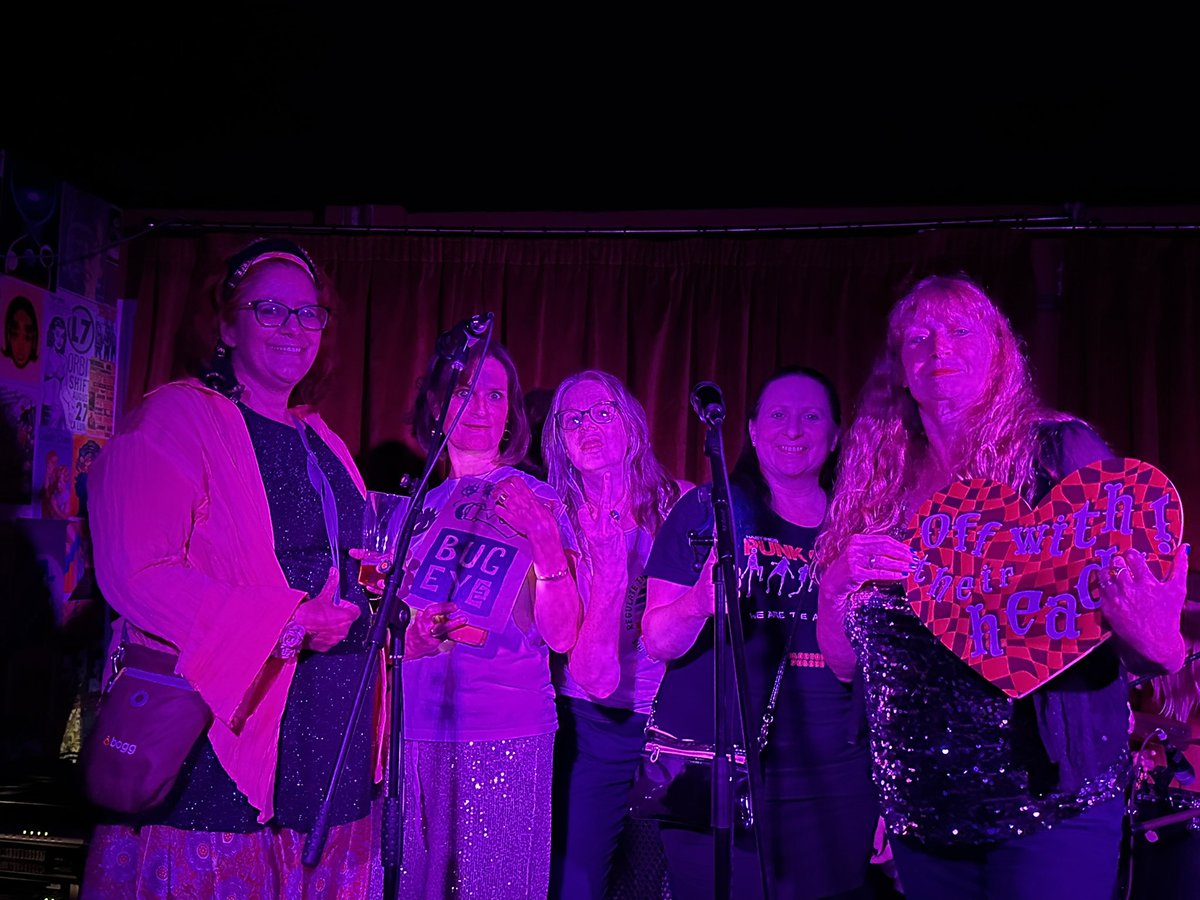 Bugeyeband's tweet photo. Thank you @loudwomenclub for putting us on @The_Piper_Club last night with the dead cool Phat Problem &amp; Porcelain Doll. Such an amazing crowd of lovely humans gathered together to make it extra special.

Massive thank you to Hastings Punk Choir for joining us on stage too ❤️ https://t.co/E7X8WEyGdV