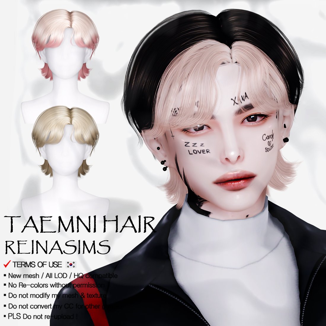 Casper_S4's tweet photo. [심즈4 헤어] Reina - 79 Taemni hair
#심즈4헤어 #sims4hair #sims4cc #SHINee #TAEMIN #Sims4 
(PUBLIC RELEASE : KST/Aug.05.2023)
https://t.co/3Aa0yMvNtg https://t.co/4g86uqtp8b
