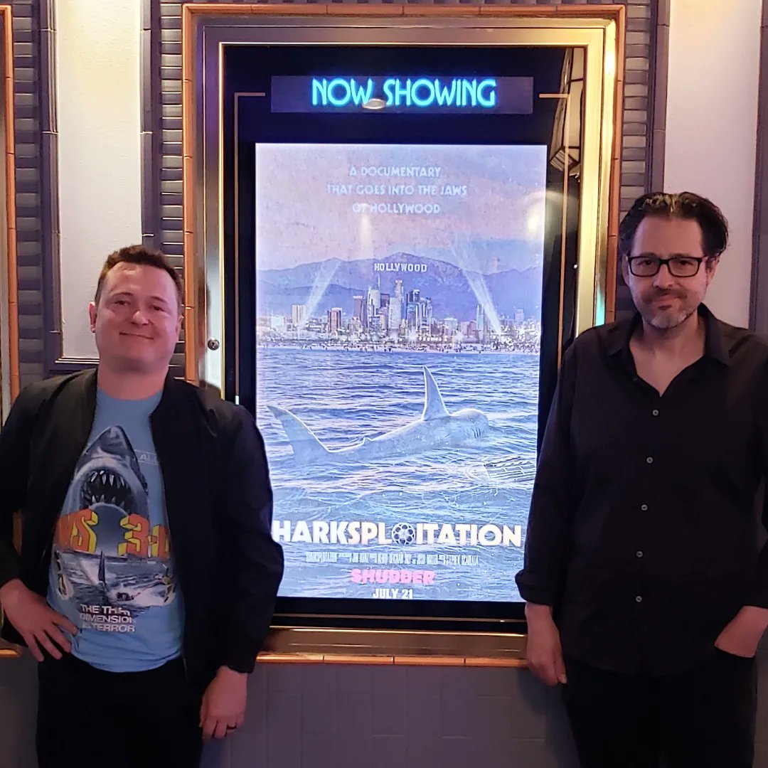 PamDMON's tweet photo. SHARKSPLOITATION @sharkmoviedoc coming to Shudder July21st! Congrats to Director @StephenScarlata and Producers @JoshMillerLite &amp; @KerryDeignanRoy. What a fun doc it was through years of shark classics &amp; a touching love letter to a species that deserves our love &amp; protection. https://t.co/SzME9RwhgT
