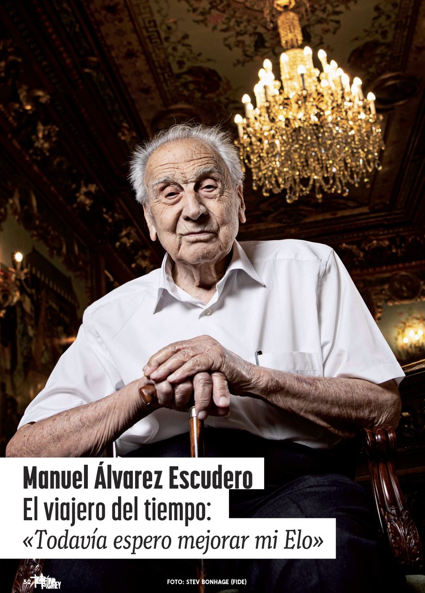 📝 Entrevista de <a href="/FedericoMarin/">Federico Marín</a> a 👑⏳ Manuel Álvarez Escudero, el viajero del tiempo: «Todavía espero mejorar mi Elo» ♟️ El ajedrecista madrileño, cumple 102 años el 12 oct. 🏆 sigue jugando torneos 🤖 e inventando máquinas (Foto: Stev Bonhage) ➡️ bit.ly/3NSSmqh 🙏 RT