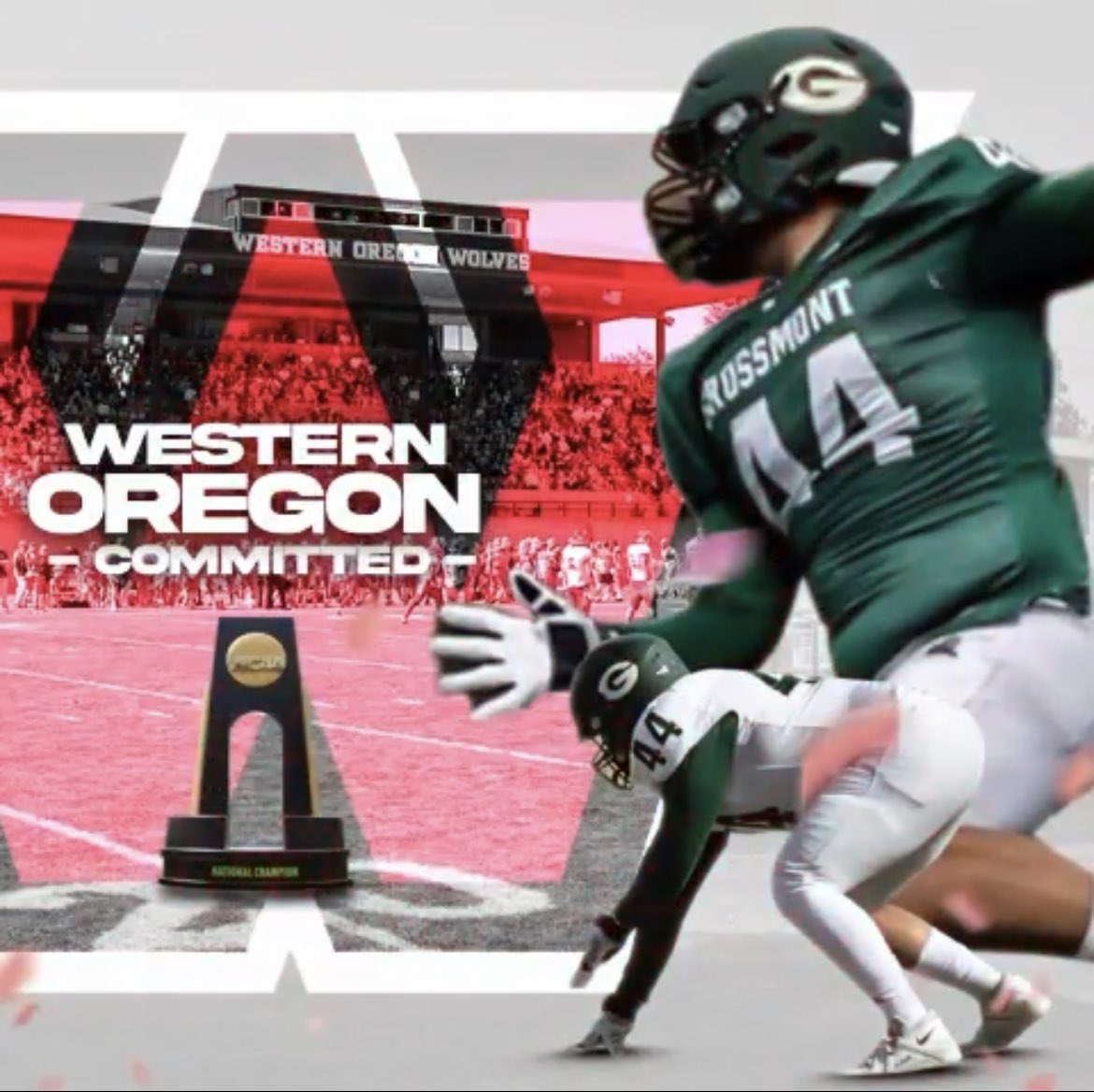 Recruitment closed
I am committing to Western Oregon University to continue my athletic and academic career. Thank you for everyone that helped along the journey. Just the beginning. Lets work!
AG2G G1GB
<a href="/CoachClarkW/">Coach Clark_WestWood</a> <a href="/CoachManningWOU/">Josh Manning</a> 
<a href="/WOU_FB/">WOU Football</a>