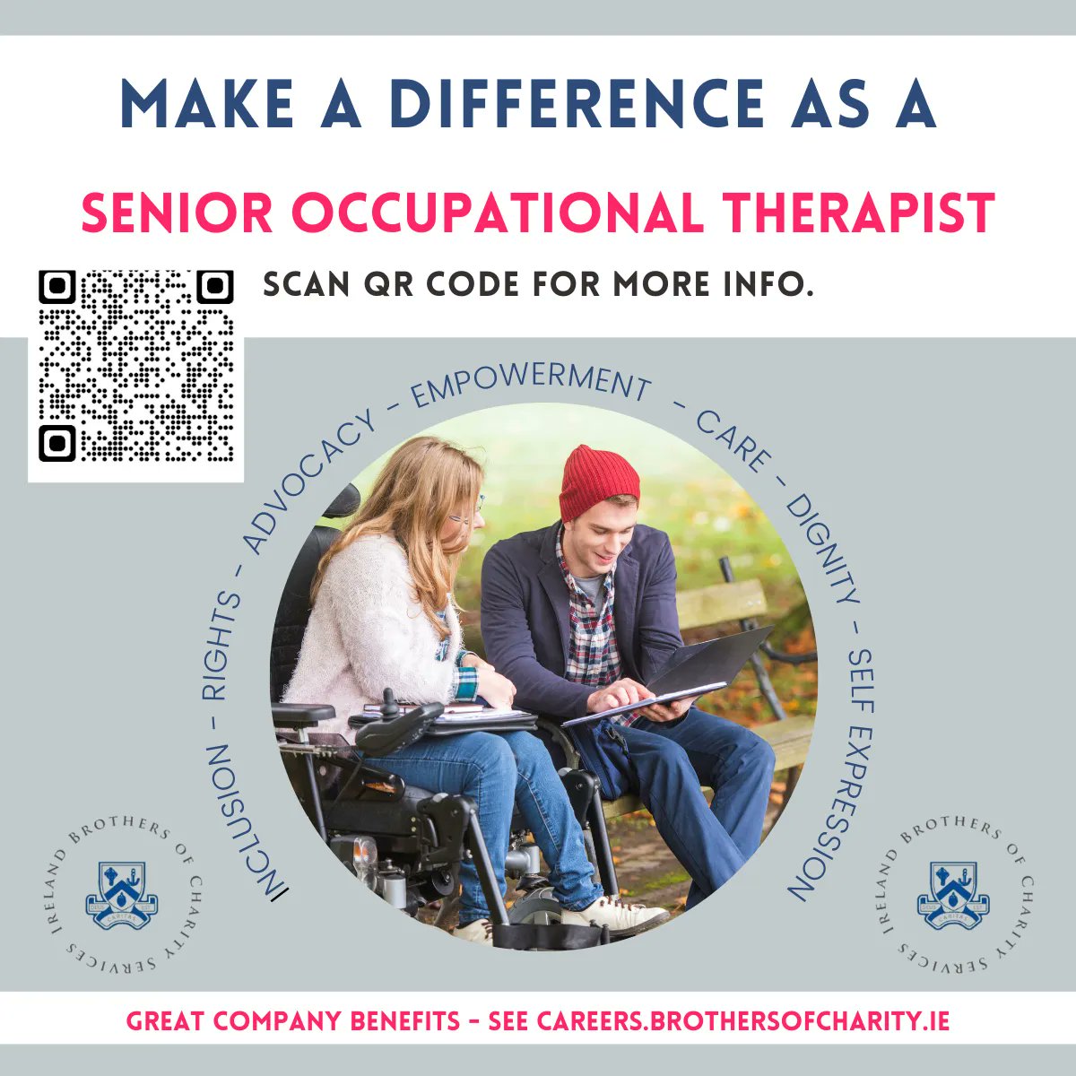 Corlann_Ireland's tweet photo. Come join our Team! Exciting opportunity for a Permanent Full Time Senior Occupational Therapist in the West Region-Galway/ Roscommon. For more information and to apply click on the link below:
https://t.co/pIKTBA0T0k
#joinourteam #meaningfulwork #intellectualdisabilitysupport https://t.co/HHdcAkUpBl