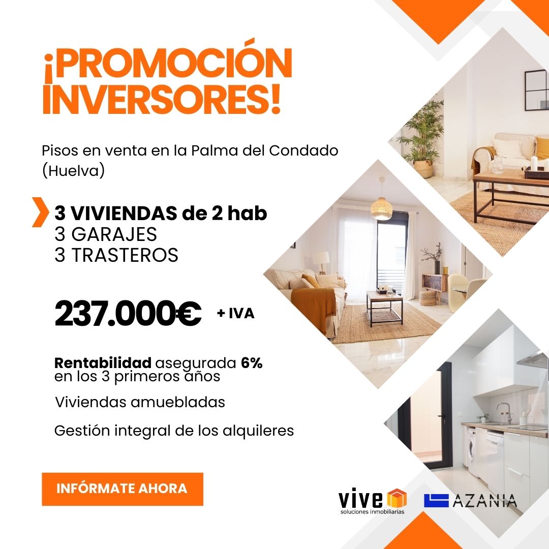 ¿Eres inversor? ¡Aprovecha esta oportunidad! 🏠🛒
LOTE DE 3 VIVIENDAS con garaje y trastero por 237.000€ en La Palma del Condado (Huelva)! RENTABILIDAD del 6% en los 3 primeros años!
¡Infórmate AHORA!
#inmobiliaria #inversoresinmobiliarios #inversiónsegura #vivienda