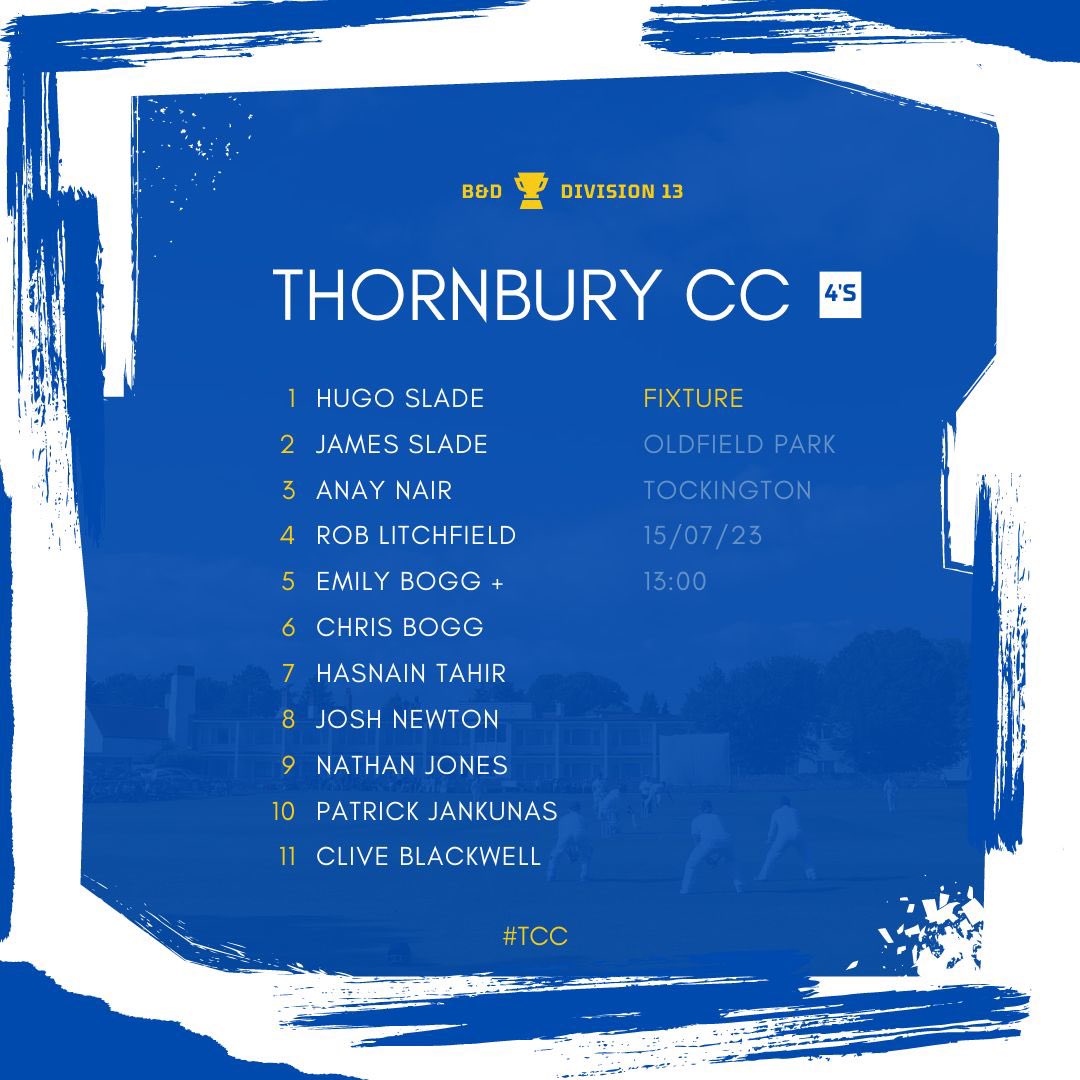 ThornburyCC's tweet photo. 🚨Team News for tomorrows League matches 🤞🌂🌧️⛅️

#tcc #prayforsun #cricket https://t.co/OjrH3yrNH7