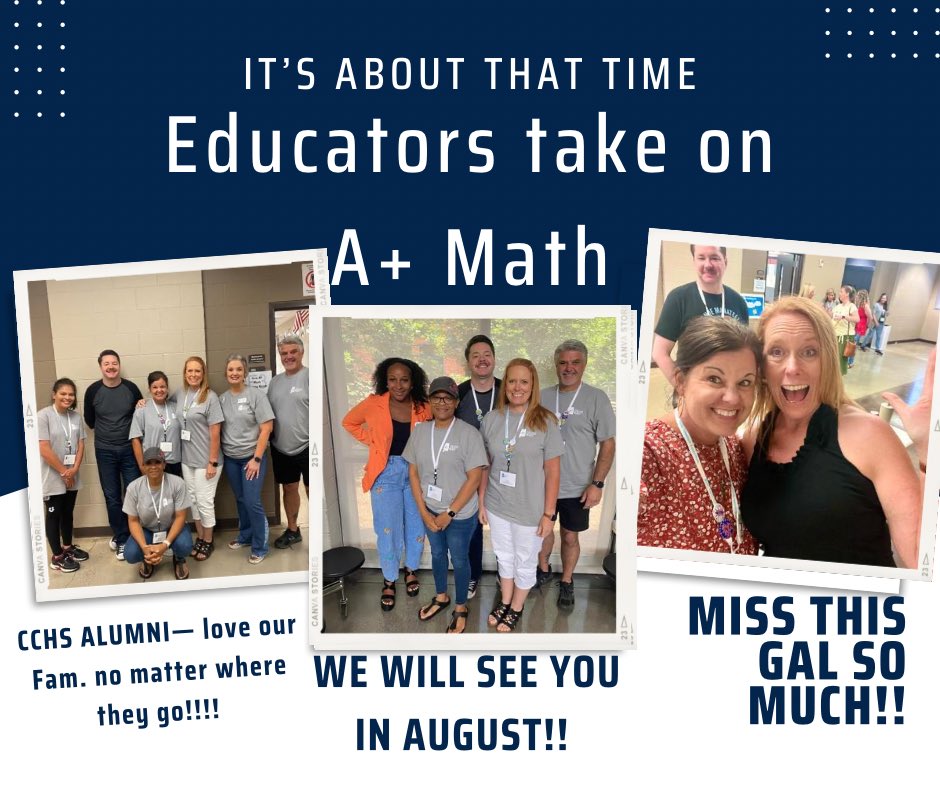 CCHS Math Dept has some new tools for the tool belt and is ready to rock the new school year! We got to enjoy family from our past and meet some of our new members and it was great! @Jefcoed6_12 @JessicaSilas17