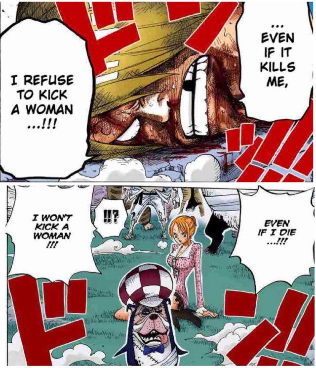 I cried when Sanji finale ate the suke suke no mi, and gained the power of  invisibility only to accidentally get hit by a truck. He should have looked  both ways RIP. 