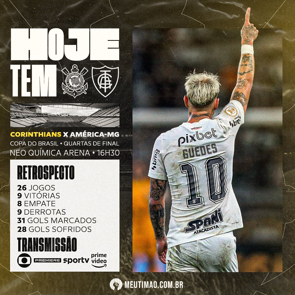 Meu Timão on X: HOJE É DIA DE CORINTHIANS!  / X