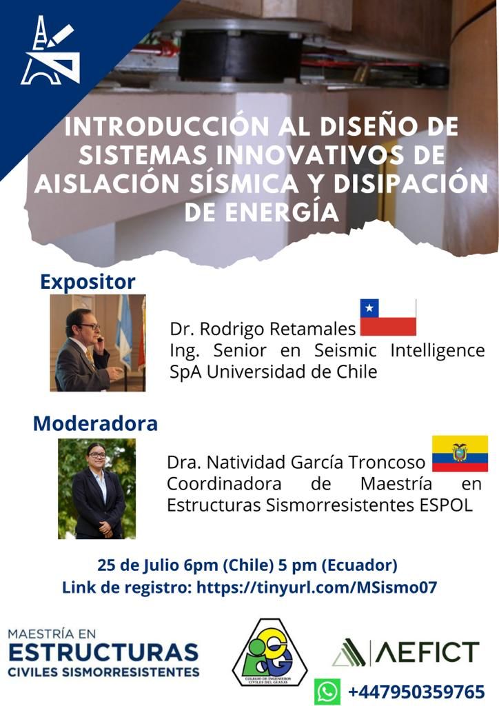 Cordialmente invitados, ver  acceso , El CICE y el CICG , apoyamos estas iniciativas de la gestión de la Maestría de estructuras de la Espol <a href="/Nati_G_12/">Natividad Garcia T.</a> tinyurl.com/MSismo07