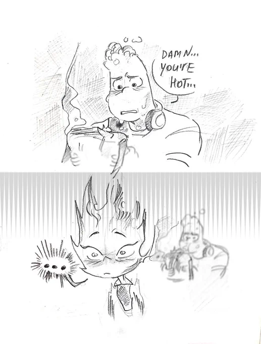 Пожалуй это мой самый любимый фрагмент из всего мультфильма.

#Elemental #sketch 