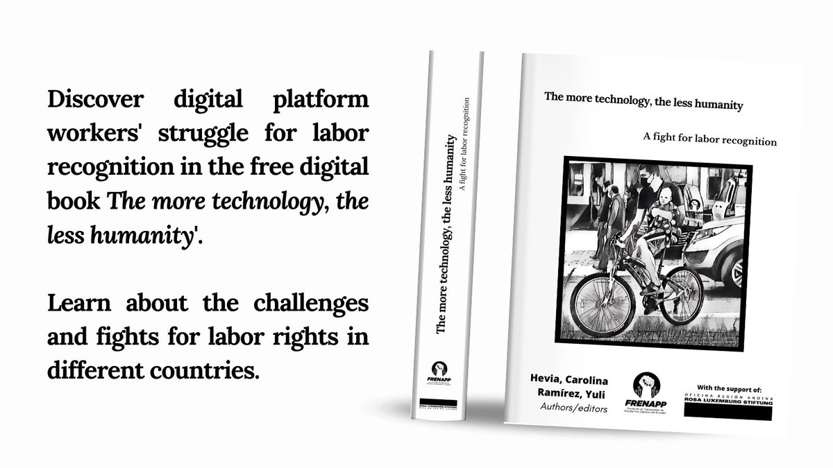 lucypei314's tweet image. Discover digital platform workers’ struggle for labor recognition in the free digital book “The more technology, the less humanity” 📗🔗📥drive.google.com/drive/folders/… #ReconocimientoLaboral #technologyandhumanity”