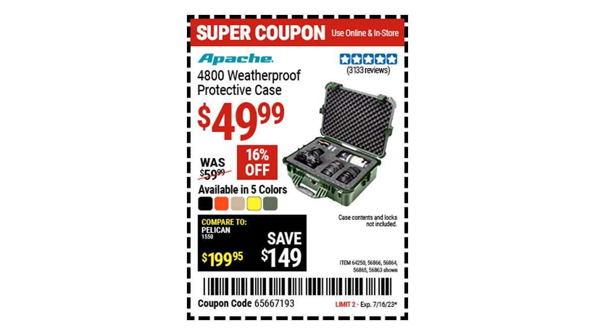 Harbor Freight on Twitter "Buy the APACHE 4800 Weatherproof Protective