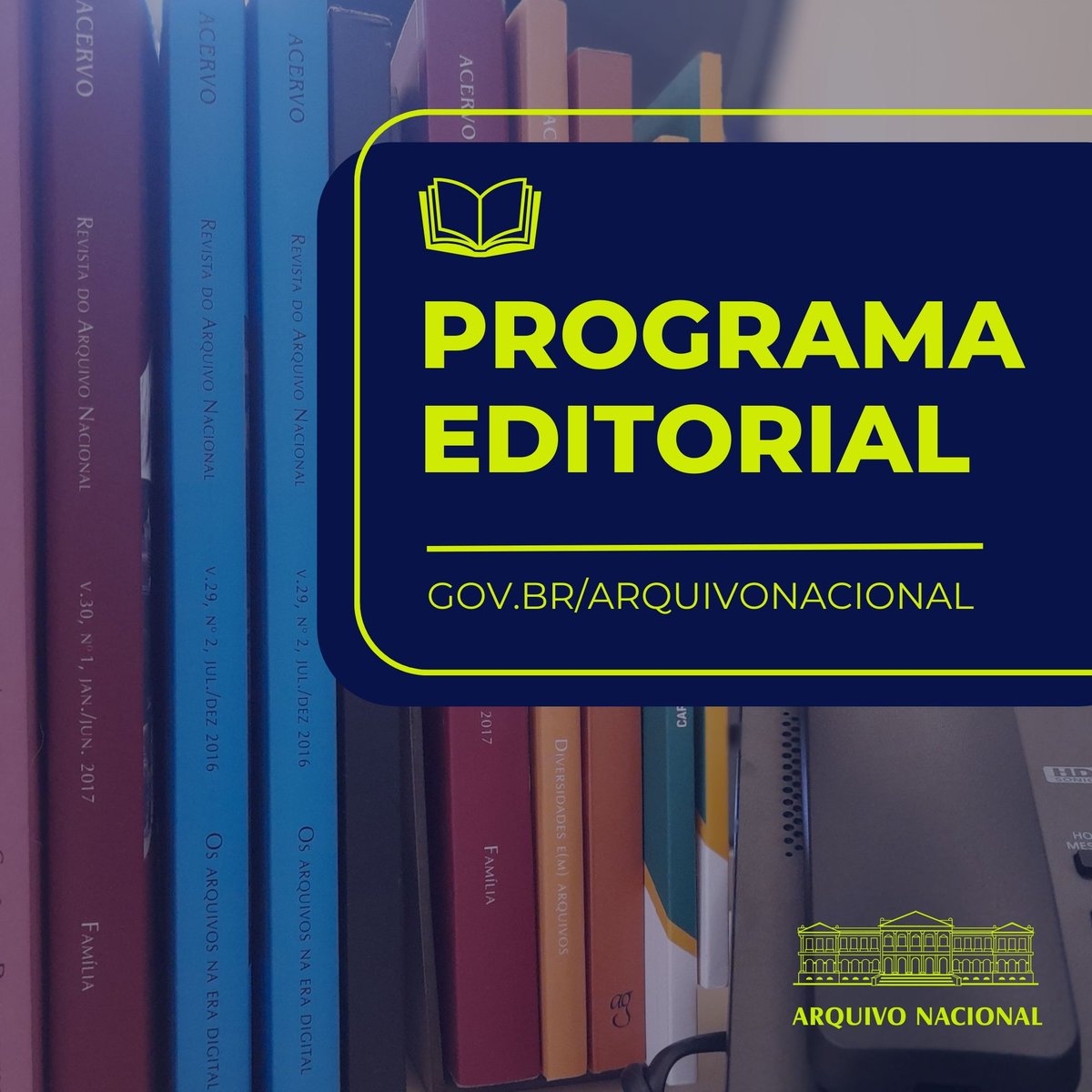 ArquivoBrasil's tweet photo. Você conhece o Programa Editorial do #ArquivoNacional?
O #AN publica, em meio digital ou impresso, obras relacionadas às mais diversas atividades desenvolvidas nos #arquivos.
Saiba mais:
🔗https://t.co/6oVfNuEjmg
#arquivologia #gestaodedocumentos #patrimonio #cultura #memoria https://t.co/upehEEQdGc