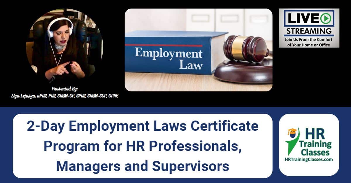 This training contains everything our Managers and Supervisors need to know to succeed and to protect our organizations by complying with Employment Laws by doing the right thing from a moral, ethical and legal way.

hrtrainingclasses.com/2-day-employme…