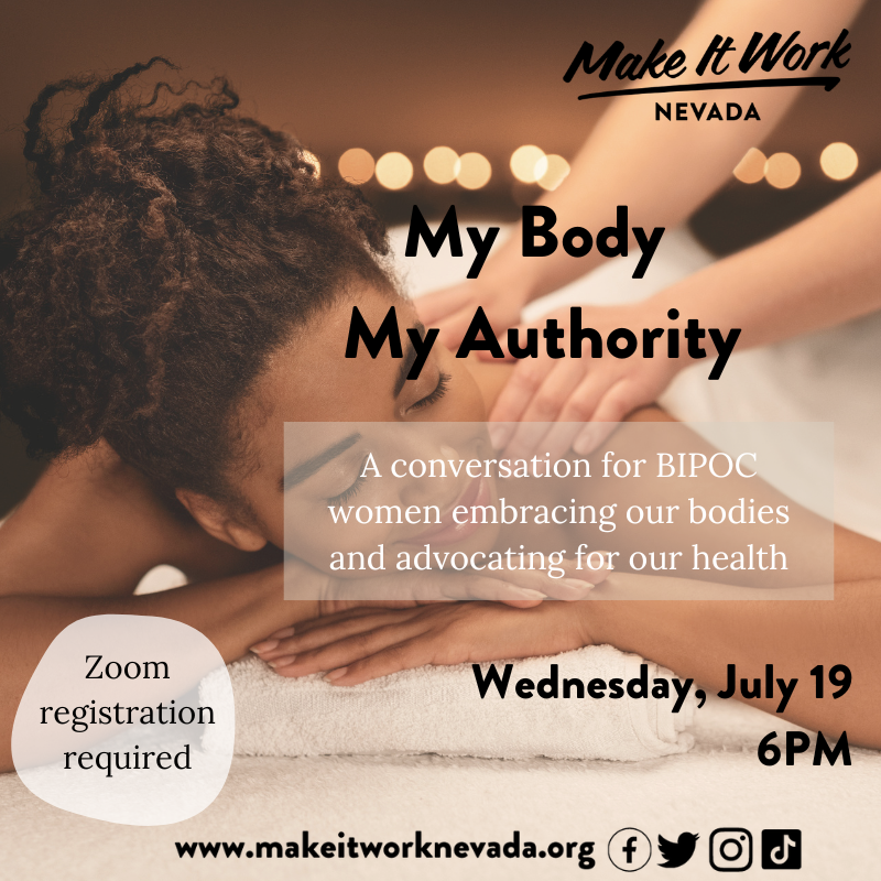 MIWNV's tweet image. My Body My Authority will be back next week y'all! Come to our monthly online gathering and relax with peers as we talk about bein Black in Las Vegas.

#miwn #mybodymyauthority #mbma #events