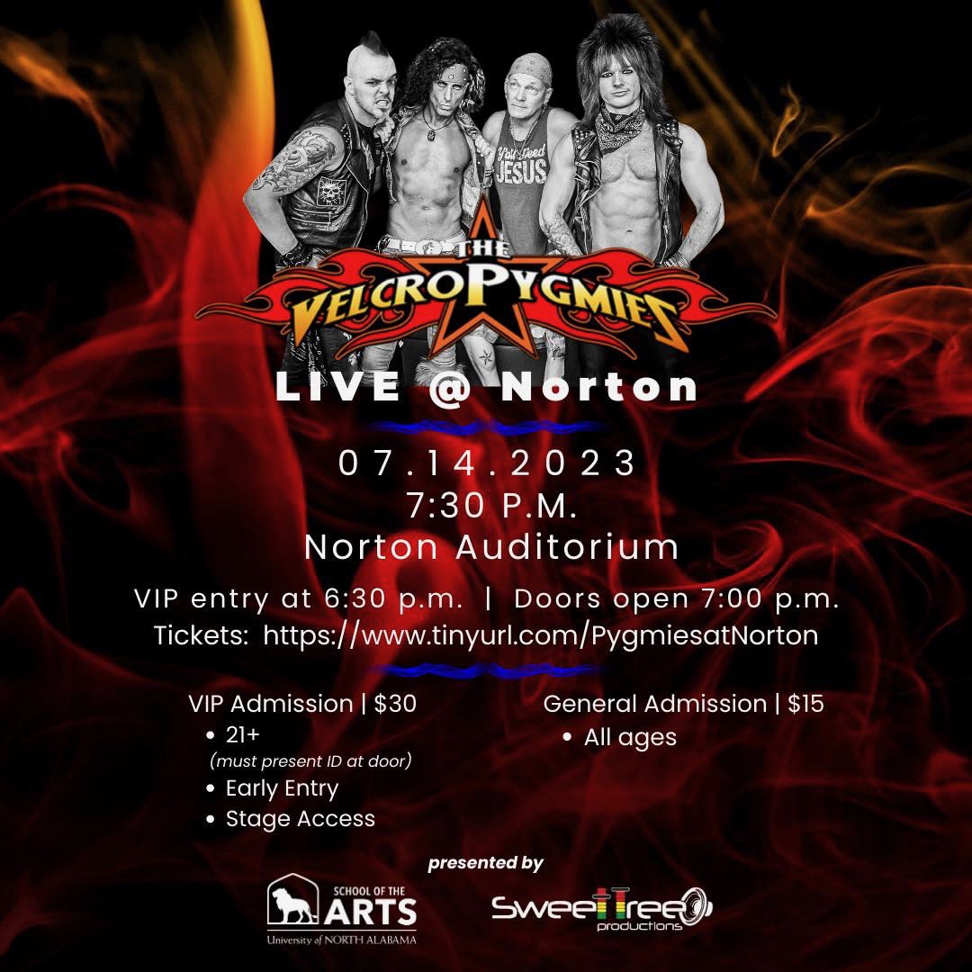 TONIGHT AT Norton Auditorium in Florence AL!!! 
tickets here: tinyurl.com/PygmiesatNorton