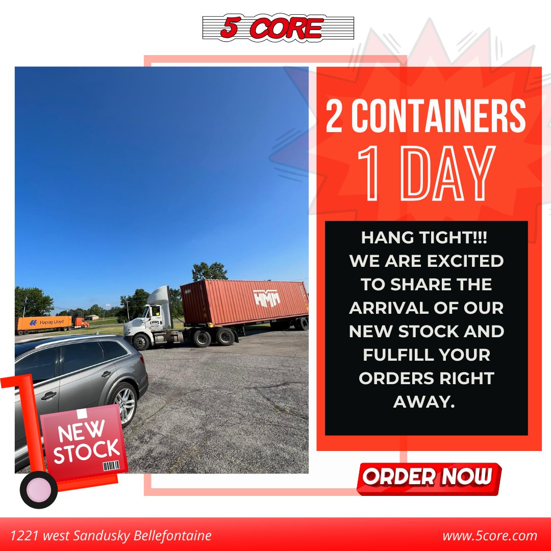 2 containers. 1 Day!
Trucks coming in. That means new stock is available. 🔊
Order them now before they get sold. ‼️
Order Now - 5core.com
.
.
#5coreusa #newstock #proaudio
#proaudiogear #proaudiogear
#shure #microphones #micstand #djspeakers #buynow
