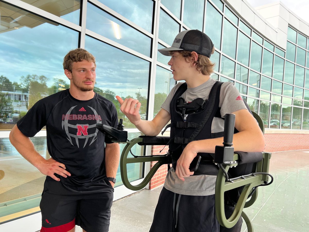 HuskerFootball's tweet photo. "Extending a compassionate heart and being a beacon of hope for those on the journey to recovery." - @CoachFelder 

#GBR x @Madonnarehab https://t.co/Ni2LmYADLz