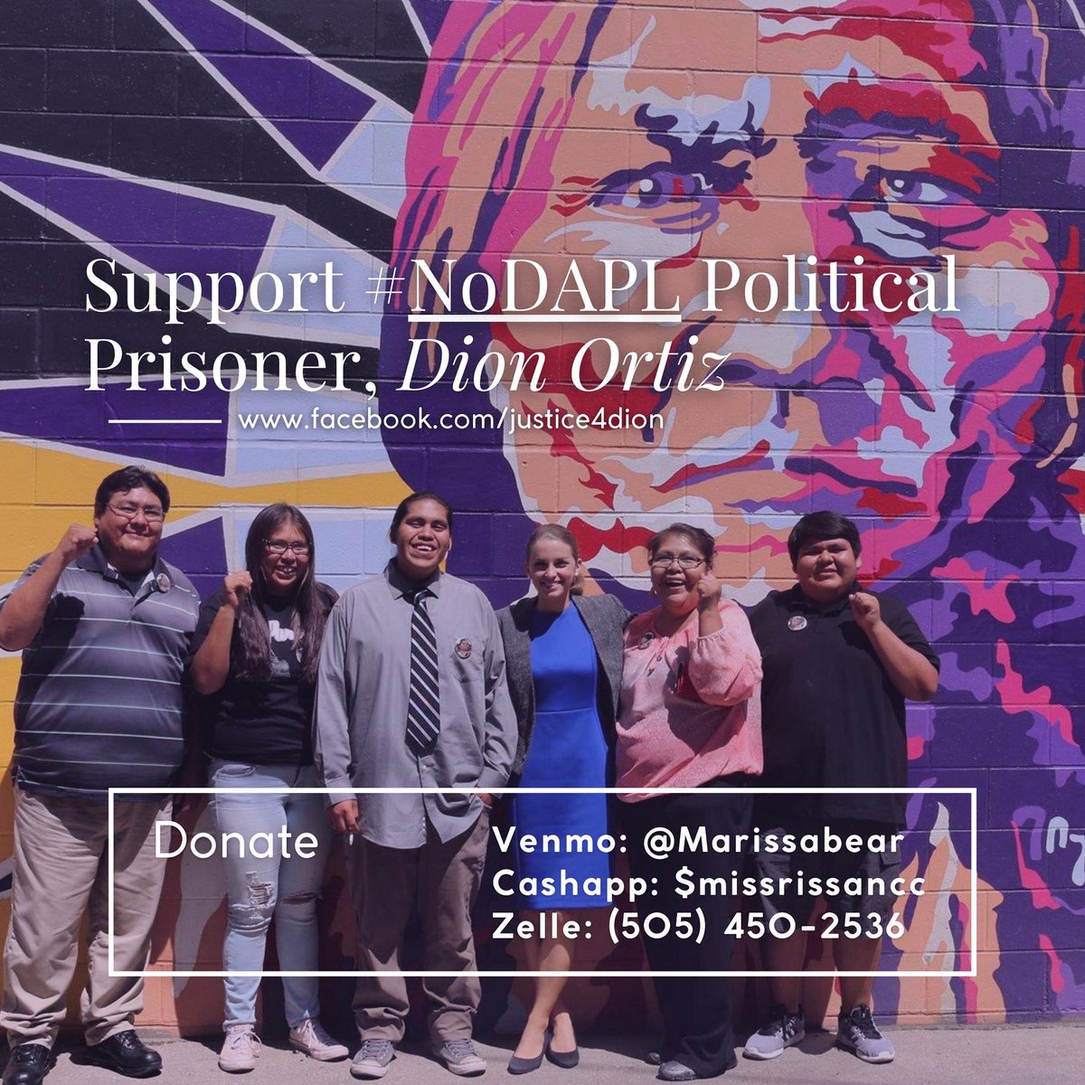 WaterIsLifeWPLC's tweet image. In 2018, Dion Ortiz was sentenced to a 16-month federal prison term making him the fourth and youngest #NoDAPL Political Prisoner arrested in relation to the DAPL pipeline resistance at Standing Rock. Support him and his family for community support during this difficult time.